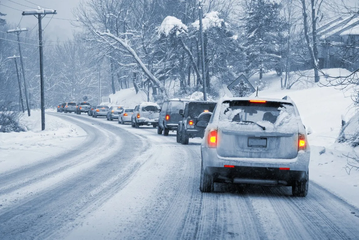 driving in winter with snow and ice