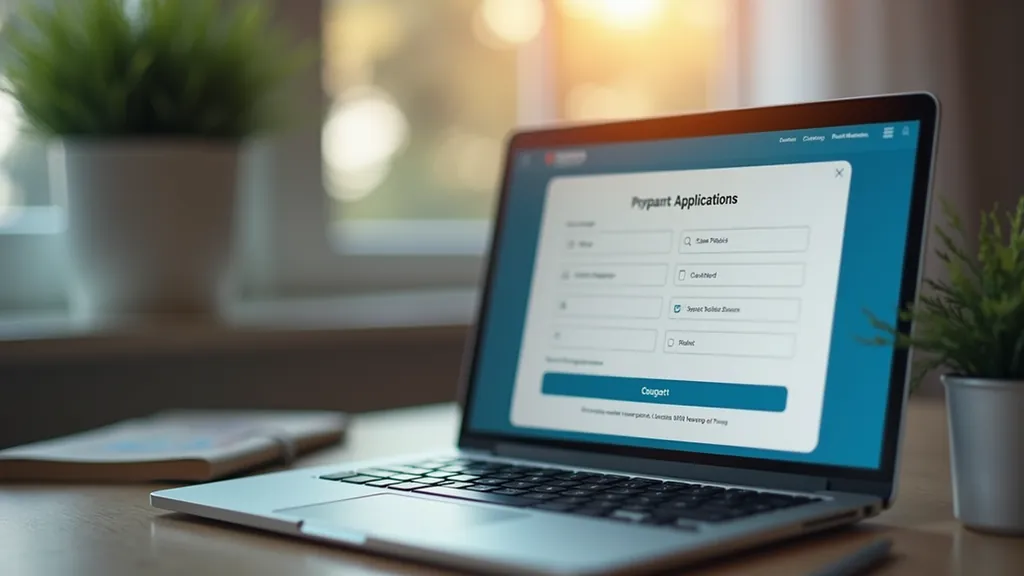 Close-up view of a laptop screen showing an online insurance application form